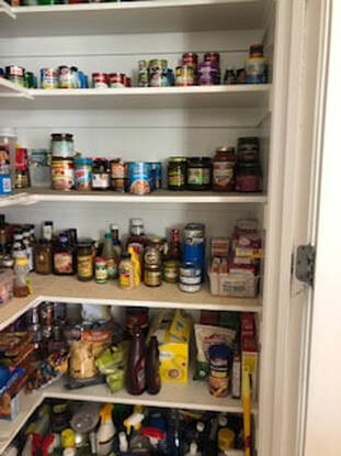 Picture of a beautifully organized pantry wiyh a place fore everything and everything in its place.